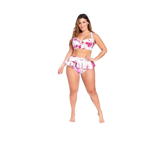 LYSA Love Your Size Always Other - NWT LYSA Love Your Size Always 2X 22W-24W Pink 2 Piece High Rise Ruffle G5.25